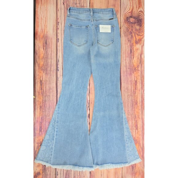 KanCan Signature High Rise Extreme Flare Jeans 23 x 33 Blue Stretch Denim - Picture 2 of 9